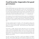 Food Security – Imperative for good governance