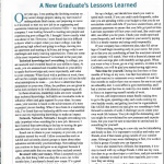 A New Graduate’s Lessons Learned