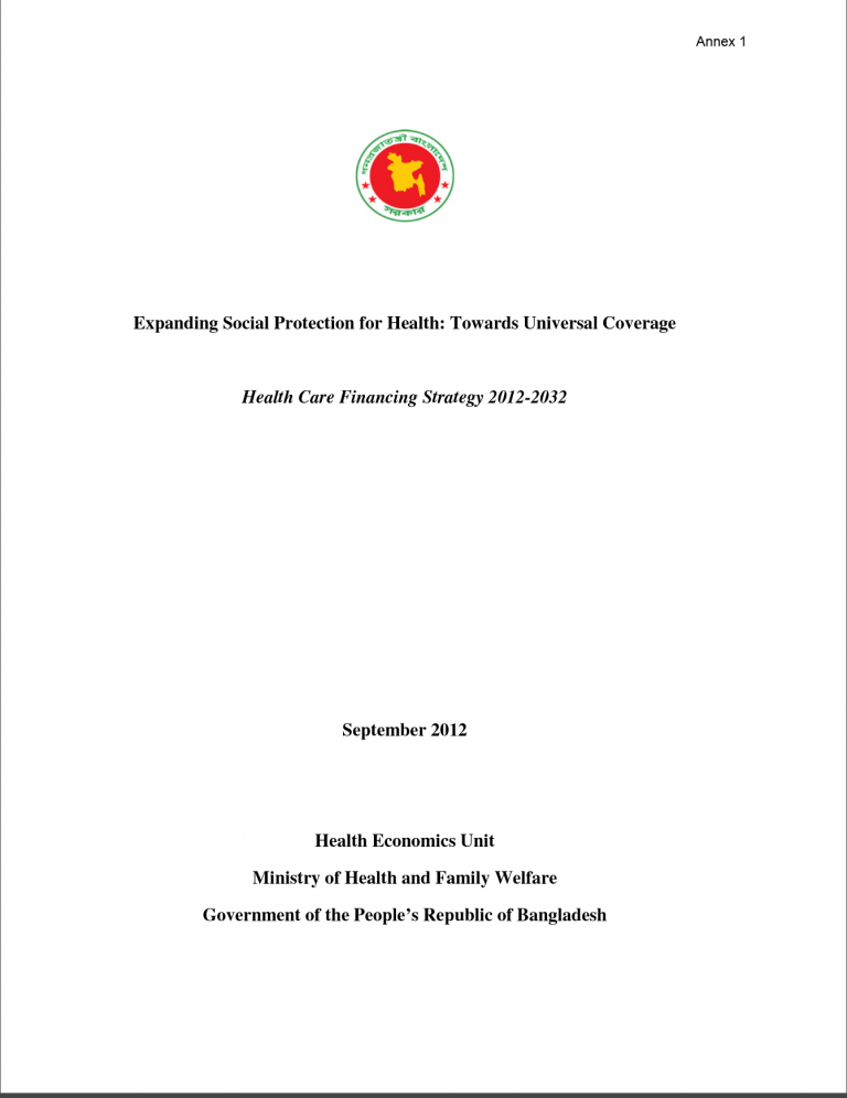 Expanding Social Protection for Health: Towards Universal Coverage