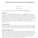Mark Schreiner – A Simple Poverty Scorecard for Bangladesh