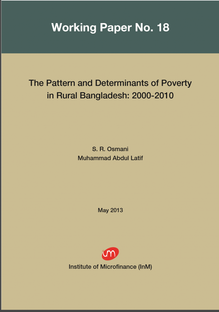 Working Paper No. 18: The Pattern and Determinants of Poverty in Rural Bangladesh: 2000-2010