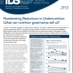 Accelerating Reductions in Under Nutrition What Can Nutrition Governance Tell Us