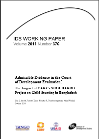 Admissible Evidence in the Court of Development Evaluation? The Impact of CARE’s SHOUHARDO Project on Child Stunting in Bangladesh