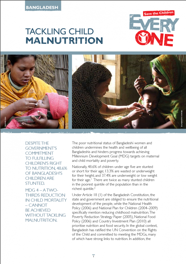 Bangladesh – Tackling Child Malnutrition
