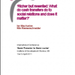 Richer but resented – What do cash transfers do to social relations and does it matter