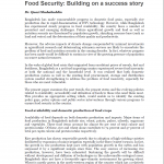 Food Security – Building on a success story