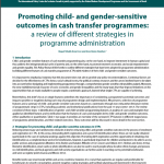 Promoting child- and gender-sensitive outcomes in cash transfer programmes – a review of different strategies in programme administration