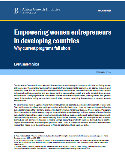 Empowering women entrepreneurs in developing countries – Why current programs fall short
