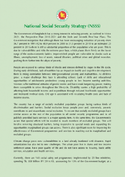 National Social Security Strategy (NSSS) Brief (English and Bengali)